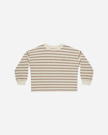 Rylee + Cru Relaxed Long Sleeve Tee, Saddle Stripe